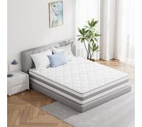 TEMU Colchón híbrido de muelles ensacados de 25 cm, 90x200/140x200/180x200, opciones para cama y individual, firmeza H3/H4, reversible, absorción de impactos, de presión transpirable