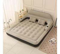 TEMU Colchón Inflable de Lujo con Bomba - de Dormir Cómoda con Respaldo, Cabecero y Almohadas, Cubierta de Vinilo Duradera - Ideal para Uso Interior/Exterior, Camping, Senderismo, Playa