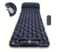 TEMU Colchón Inflable para 1 Persona con Bomba Integrada - Cama de Aire Rápida para Senderismo, Autocaravana y Viajes al Exterior - Portátil Con Reposacabezas Naranja Equipo de Comodidad