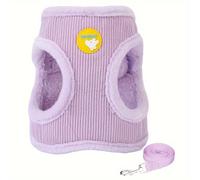 TEMU Colección Otoño Invierno HP365 Arnés para Mascotas de Terciopelo, Correa Cómoda para Mascotas de Pequeño a Tamaño
