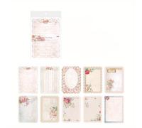 TEMU Colección Retro con Diseño Recortado, Decoración Floral, Bordes Recortados, Escribible, Extra Grande, Aun , Papel Sal para Scrapbooking y , para .