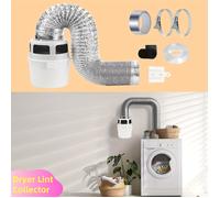 TEMU Colector de Pelusa de Secadora, Kit de Ventilación Interior con de Filtro y Tubo de Aluminio Flexible de 4 pulgadas para Secadora Eléctrica