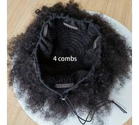 TEMU Coleta Afro con Cordón de Cabello Real, Extensión de Clip de Bolo de 12 pulgadas,