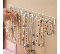 TEMU Colgador de collar acrílico chic con 12 ganchos de diamante - Organizador de joyas de pared, regalo para mujeres y organizadores de joyas