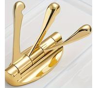 TEMU Colgador de Pared Metálico Dorado de Resistencia - Plegable y Giratorio, para Baño, Cocina, Almacenamiento en Garaje