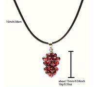 TEMU Colgante de Uva de Cristal para Mujer, Adorno con Cuentas de Minerales y Piedras Naturales ( Pueden Ligeras Aberraciones Cromáticas y Pequeñas Grietas)