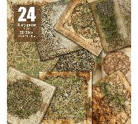 TEMU Collage de nudos y medievales, con intrincados diseños , textos medievales antiguos a y una combinación de verde y marrón, que un y elegante. Adecuado para papel decorativo.