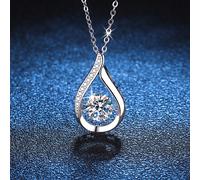 TEMU Collar con Colgante AuraBling Unisex de Moissanita Plata S925 1