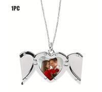 TEMU Collar con Colgante de de Ángel y Personalizado con Foto - Regalo de San Valentín o Recuerdo para Mejores y , Novia, Regalo de