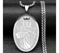 TEMU Collar con colgante de de la de para hombres y mujeres, joyería de mitología griega dorada de acero inoxidable. Para Halloween