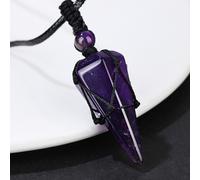 TEMU Collar con Colgante de Hexagonal de Cristal de Natural para Hombres con Cuerda Trenzada - Accesorio de Moda