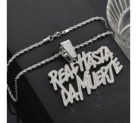 TEMU Collar con Colgante de "Reavhasta La Muerte" de Aleación Hip- Pedrería, Accesorio de Moda, Accesorio para a Día, Vacaciones, Citas y Fiestas, de Primera Elección para Novio y Novia, Sin Batería