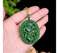 TEMU Collar con colgante de verde bohemio, diseñado con símbolos de y dinero, con natal sintética para , con una cadena de cuentas doradas - para regalos del Año Lunar