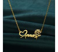 TEMU Collar con de personalizado, collar con fuente de estilo de amor romántico, regalo para ella, joyería de boda para mujeres, solo inglés