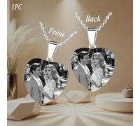 TEMU Collar de álbum de fotos personalizado de 1 pieza, de cara, que la bidireccional de de . del amor con marca de . El colgante de se puede imprimir en lados con las dulces de : su