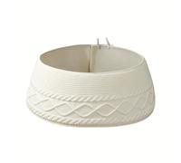 TEMU Collar de árbol de Navidad de punto, color crema con de rombos , de punto de para árboles artificiales, falda de árbol tipo aro de estilo de granja para decoración navideña del hogar