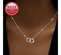 TEMU Collar de aro para mujer de plata S925, con anillos . Es fácil pero elegante, con estilo y un de diseño, lo que lo convierte en para una , novia o hija, hipoalergénico.