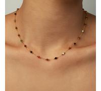 TEMU Collar de Cadena con Cuentas de Piedra Natural Colorida de Acero Inoxidable para Mujer, para Vacaciones de y Verano