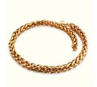 TEMU Collar de Cadena Trenzada de Acero Inoxidable Dorado para Hombre, Moda Hip-Hop Clásica de Lujo, Hermoso y Popular entre los Aristócratas del Medio