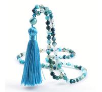 TEMU Collar de con 108 Cuentas Hechas a - Piedras Naturales, Abalorios Grandes de 6mm, 108-Cuentos para Oración Hindú, Rosario Yoga Meditación, Joyería Boho Unisex Regalo