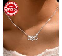 TEMU Collar de con circonita sintética, de plata , con un diseño de elegante y . un hermoso amor y , lo que lo convierte en festivo para tu pareja. para diversas ocasiones e hipoalergénico