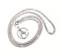 TEMU Collar De Cristal De Vidrio Fashion Sparkle AB, Soporte De Identificación Con , Clip De Carrete De De Trabajo Con Estrás Para Mujeres (1 Pieza)