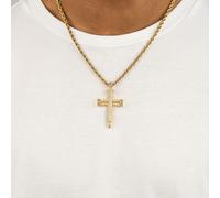 TEMU Collar de Cruz de Estilo Hip Hop de 1 Pieza con Baño de Oro de 18K y Zirconia - Regalo Ideal , y , para y Moda Diaria, Joyería de Regalo|Collar de Cruz Elegante|Joyería