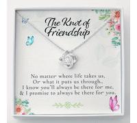 TEMU Collar de del Amor de la | Collar "Mejor para " con Tarjeta de Mensaje y de Regalo, Color Plateado, Colgante de Circonio Sintético, Material de Cobre, Marca REEBONZ