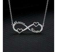 TEMU Collar de Entrelazado Personalizado con 2 /Texto - Joyería a Medida, Colgantes Elegantes para Mujeres y Hombres, Regalo de /Graduación, de Amor Usable Todo el Año