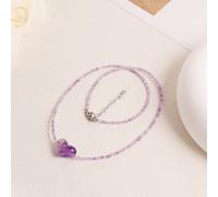 TEMU Collar de facetada pulida a artesanal de piedra natural, 1 pieza - Cuentas brillantes de 2 mm y colgante de de a | Joyería en de San Valentín | Regalo de Galentine's Day para ella, de de