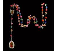 TEMU Collar de Rosario de cuentas de resina , accesorio de cadena para suéter con colgante religioso para mayores de 14 años, sin electricidad, - Cuentas de oración multicolores