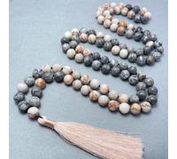 TEMU Collar de Suéter con Borla y Cuentas Naturales Hechas a 6MM108 Mala para Oración