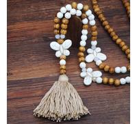 TEMU Collar Largo de Borla con Colgante y Cuentas Redondas a para Mujer, Cadena para Suéteres de Otoño e Invierno