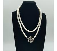 TEMU Collar Largo de Perlas de Capa para Mujer, una Cadena de Suéter Sofisticada que como un Accesorio Fácil, para la Coordinación de Atuendos Diarios