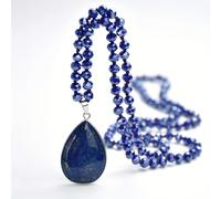 TEMU Collar Largo para Mujer con Colgante Facetado de Vidrio de , Calcedonia Verde, Cristalizado y Polvo de Piedra Natural, para Suéteres de Otoño e Invierno y Decoración de Vacaciones de y Verano