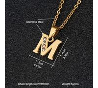 TEMU Collar para Mujeres - Acero Inoxidable 304 Chapado en Oro de 18K con Zirconia Cúbica Sintética , Joyería Elegante con Cursivas y Mayúsculas, Regalo para Chicas +15 (, Aniversario, Graduación)