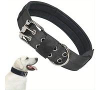 TEMU Collar táctico de nailon para perro mascota, 1 pieza, con hebilla de pasador ajustable de velocidades, correa de para perros grandes