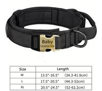 TEMU Collar táctico para perro, collar de entrenamiento ajustable de nailon con asa de control y hebilla de metal pesado para perros medianos y grandes