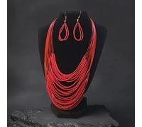 TEMU Collar y Aretes Multicapa Elegantes, Largos y Únicos, en Europa y América, con un Diseño a que es Versátil y a