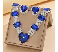 TEMU Collar y Pendientes de Bling Bling, Joyería para , Piedra de de Septiembre (Regalo de Piedra de de Septiembre), Regalo de San Valentín, y Banquete - Juego Elegante para Todo el Año