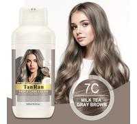 TEMU COLOR un 99.9% de Cobertura con su Tinte de Cabello Permanente en el Tono 7C MILK TEA GRAY BROWN, Proporcionando Cobertura Duradera 8 Semanas y Adecuado para Todo Tipo de Cabello