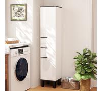 TEMU Columna de Baño HOMCOM Armario con Cajón y Estantes Ajustables Mueble Auxiliar de Baño Moderno Antivuelco 34x32x170 cm