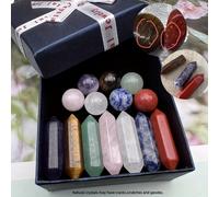 TEMU Columna hexagonal , piedras pulidas, juego de chakras, de regalo.