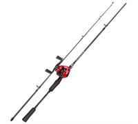 TEMU Combo de de Pesca Sougayilang Baitcasting - Caña de Carbono de /5.9ft con Carrete Ultra - para Viajes, Pesca en y