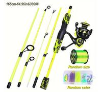 TEMU Combo de Sougayilang, Caña de Pesca de 5 Piezas de 1.65m/5.4ft con de Relación de Equipo 5.2:1 y Línea de Pesca de 500m, Cebos, Equipamiento de Pesca para Principiantes