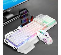TEMU Combo de Teclado y Ratón Gaming con Cable ROG , Teclado con Retroiluminación USB/Rainbow y Ratón DPI Ajustable para PC, Laptop, PS4, PS5 y