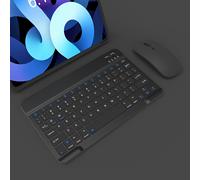 TEMU Combo de Teclado y Ratón Inalámbricos Portátiles 2 Piezas - para Tabletas iPad//Xiaomi | Conexión Inalámbrica, Batería Recargable, Seguimiento Óptico