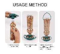 TEMU Comedero para pájaros colgante de botella de plástico | Herramienta de transformación, verde, adecuado para /jardín, alimentación automática, a los pájaros les - , botella no incluida