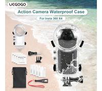 TEMU Compatible con estuche impermeable X4 para cámaras de acción, capa , vidrio templado transparente, buceo profundo profesional, capa impermeable invisible