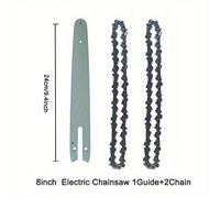 TEMU Compatible con sierras de litio portátiles, juego 1 barra guía y 2 cadenas para una motosierra eléctrica de 8 pulgadas, sirviendo como piezas de repuesto duraderas y afiladas para su uso.